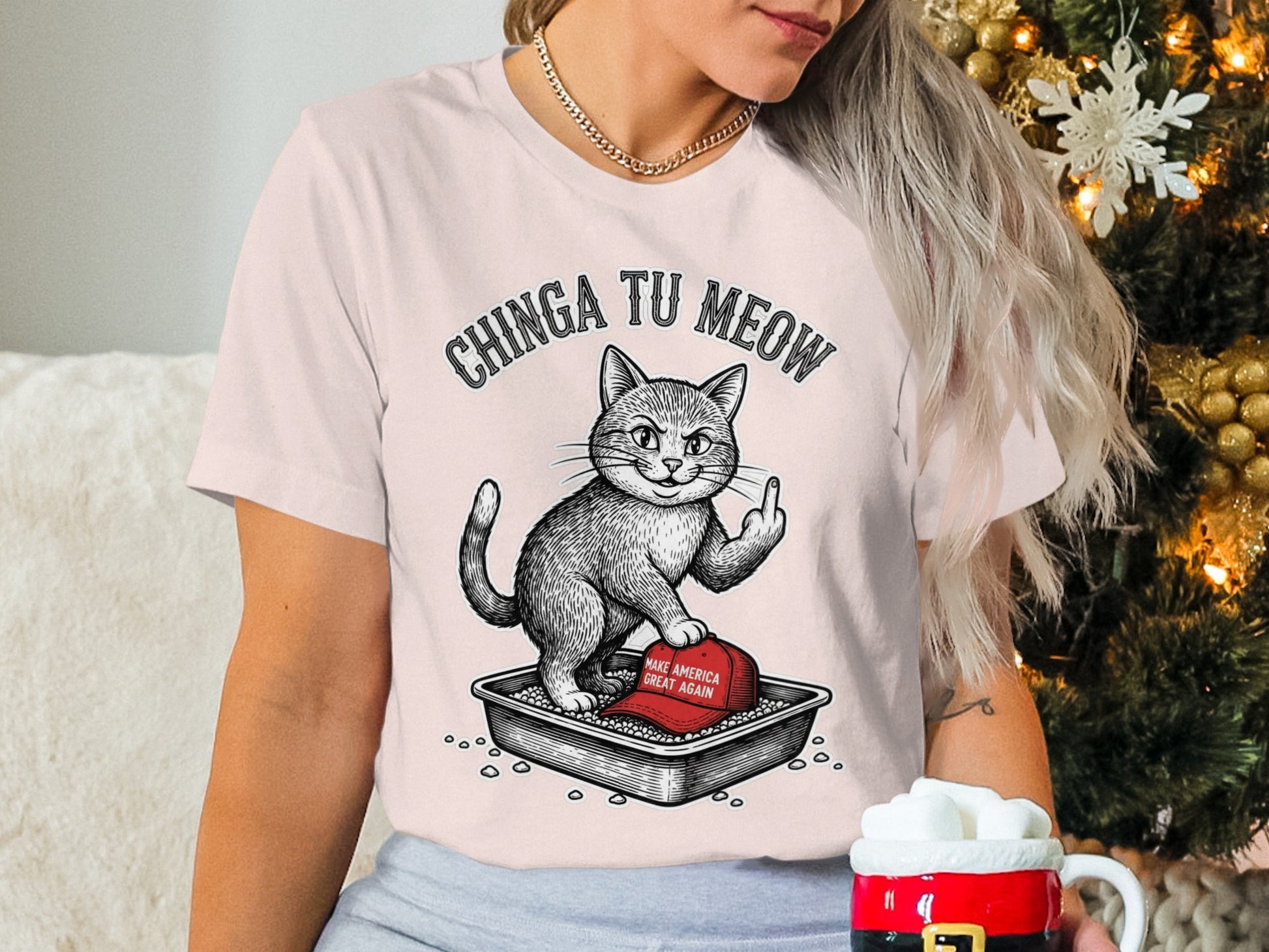 Chinga Tu Meow Cat Middle Finger MAGA Hat Product Type