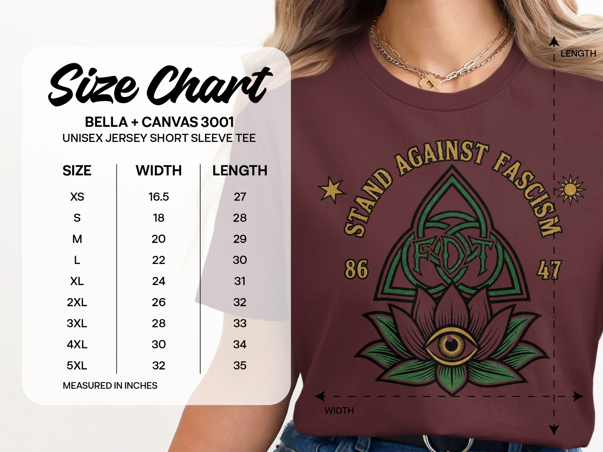 Stand Against Fascism Graphic Tee Shirt