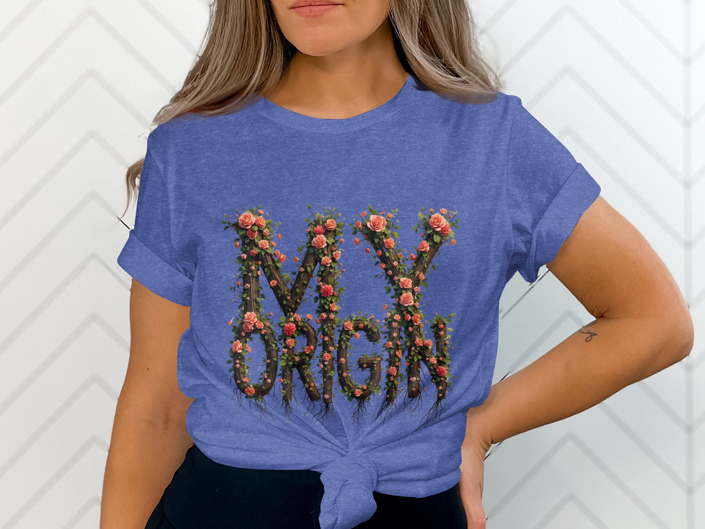 My Origin Floral Letter Design T-Shirt product
