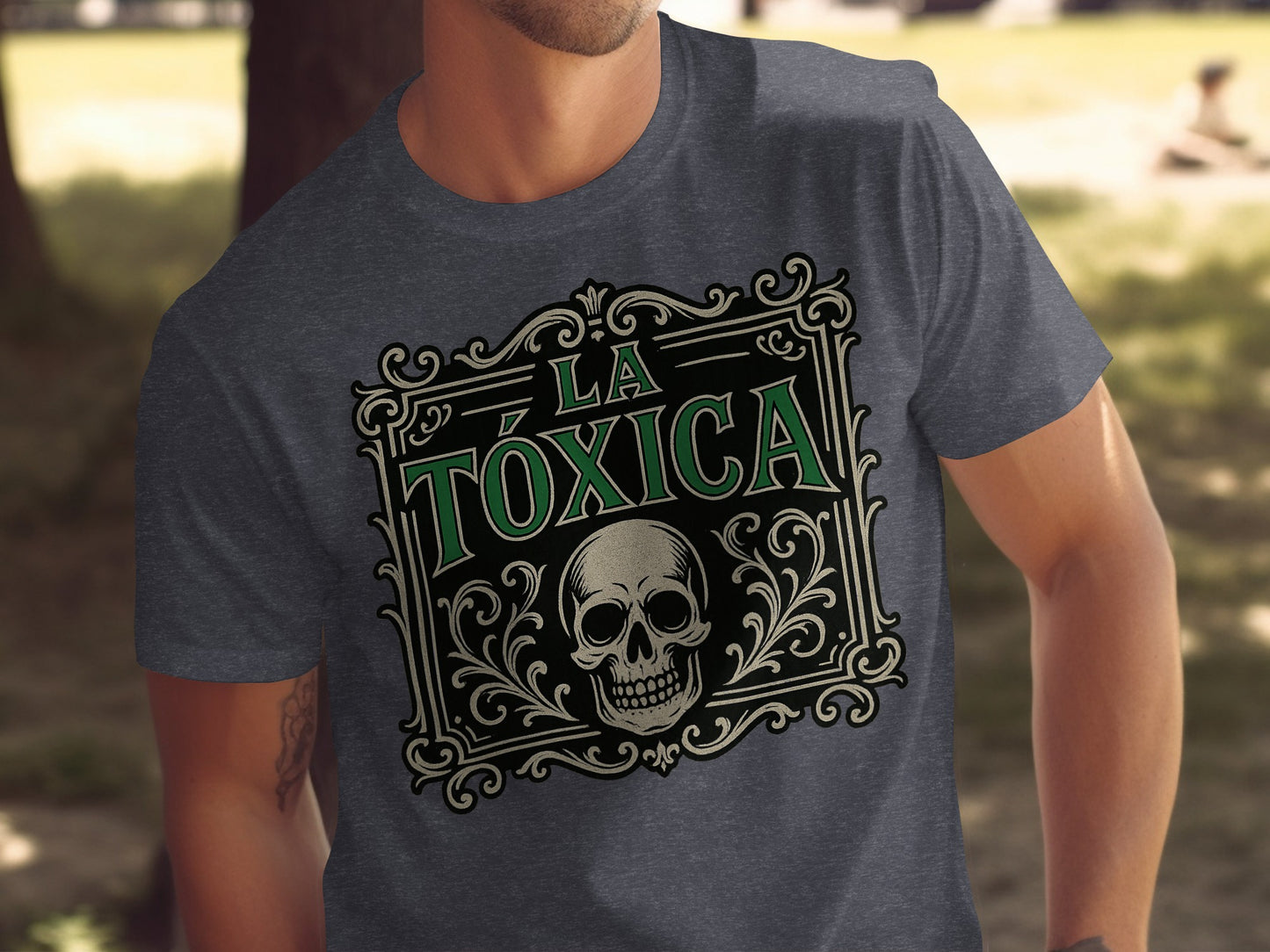 La Toxica Skull Themed Graphic T-Shirt product type