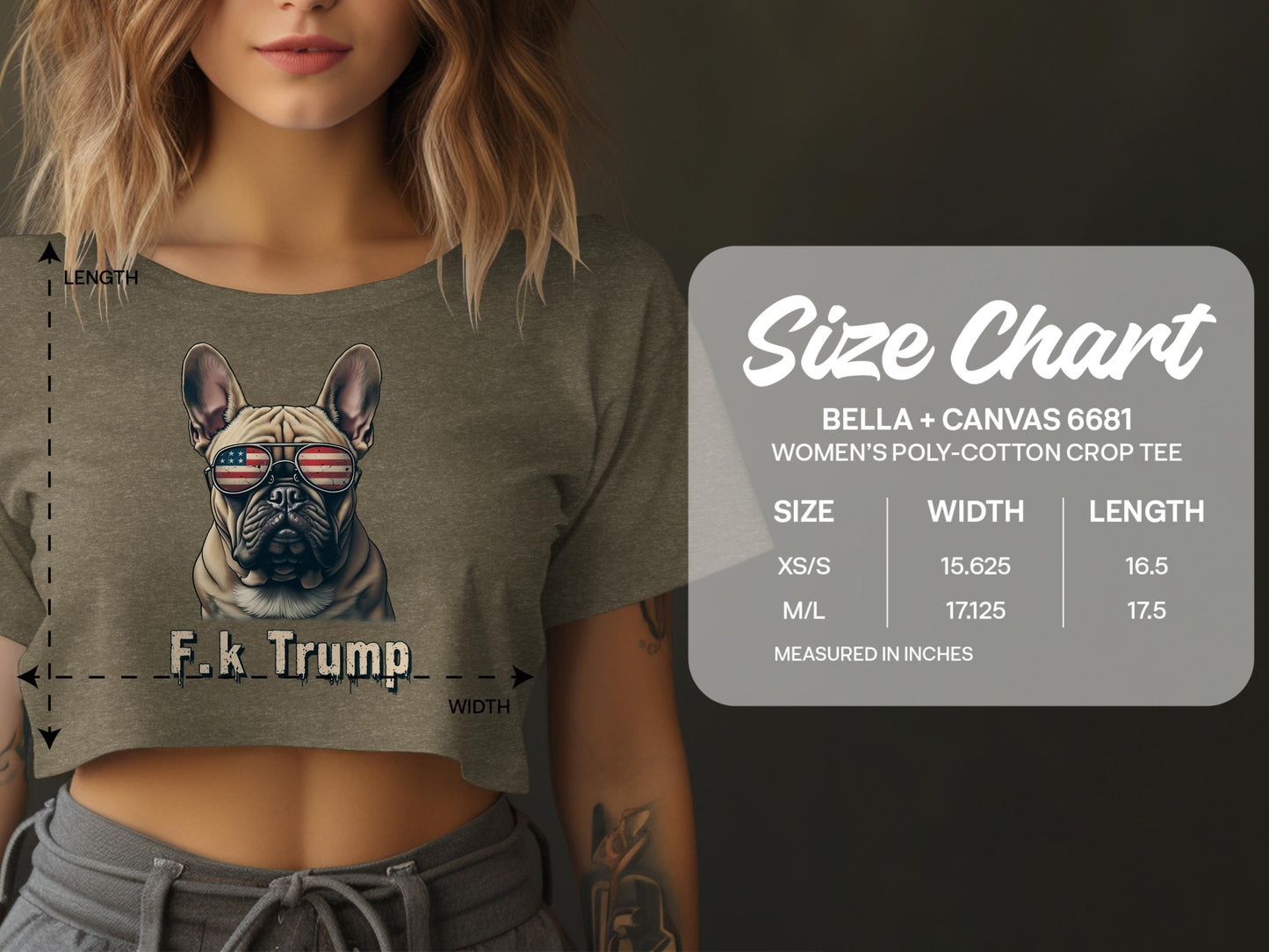 Patriotic Dog Sunglasses Graphic Crop Tee product