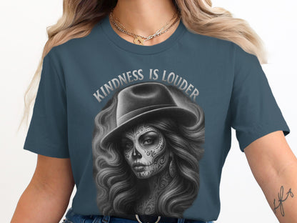 Kindness Is Louder Graphic Tee with Skull Print product