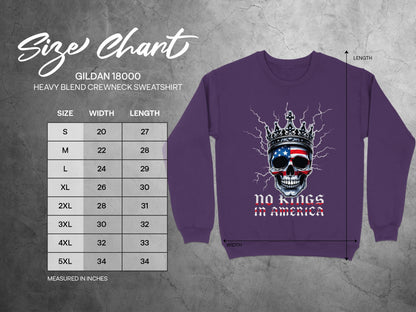 No Kings in America Skull Design Sweatshirt