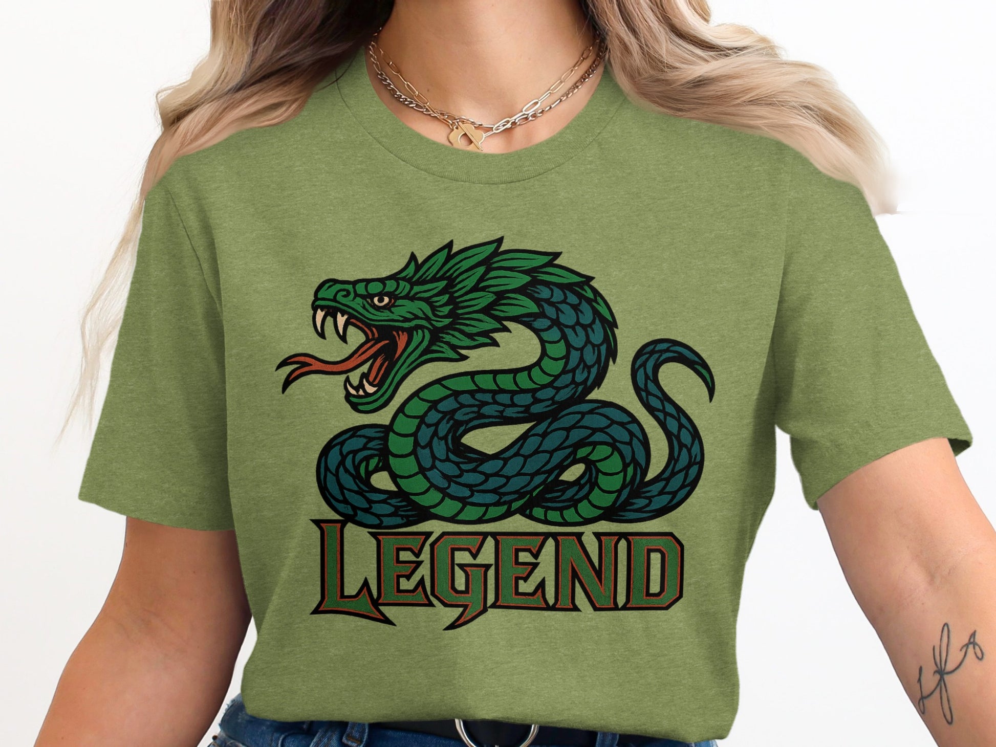 Graphic Tee with Printed Dragon and Legend Text product type