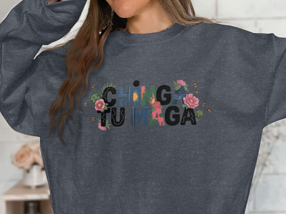 Floral Design Graphic Long Sleeve Sweater product
