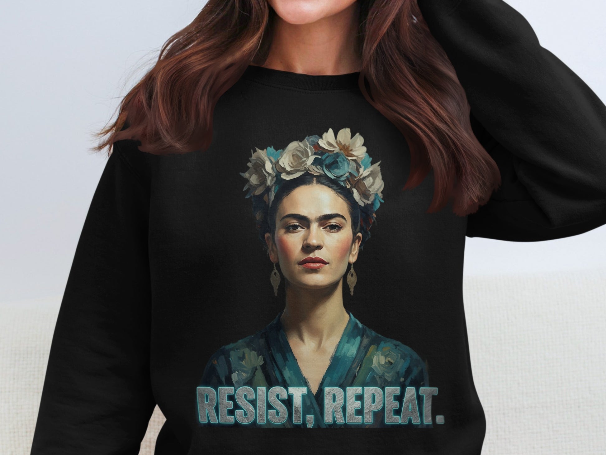 Resist Repeat Frida Kahlo Graphic Sweatshirt