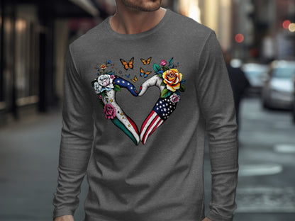 American Heart Design Long Sleeve Shirt
