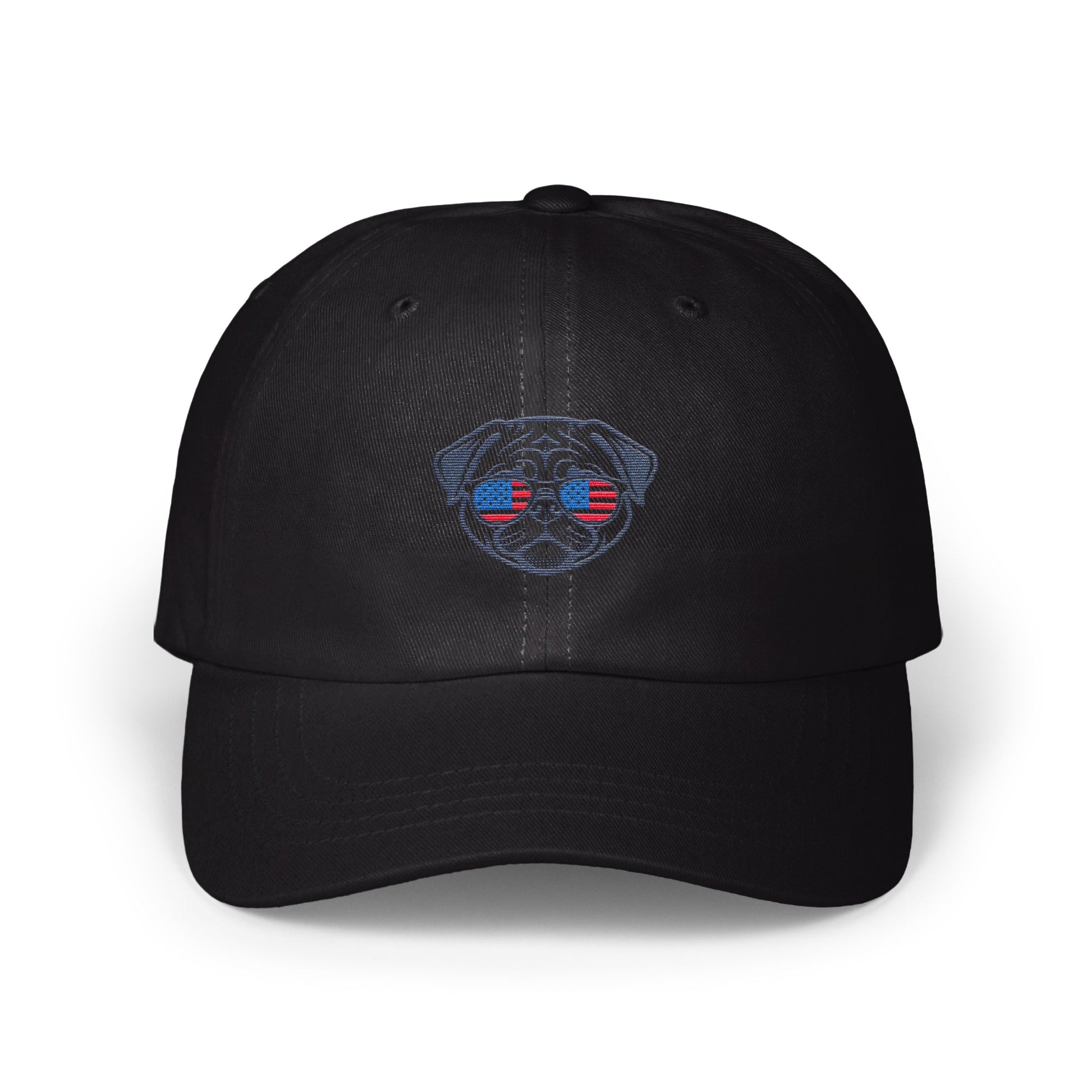 Patriotic Pug Wearing Sunglasses Embroidered Hat product type