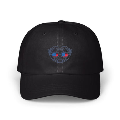 Patriotic Pug Wearing Sunglasses Embroidered Hat product type