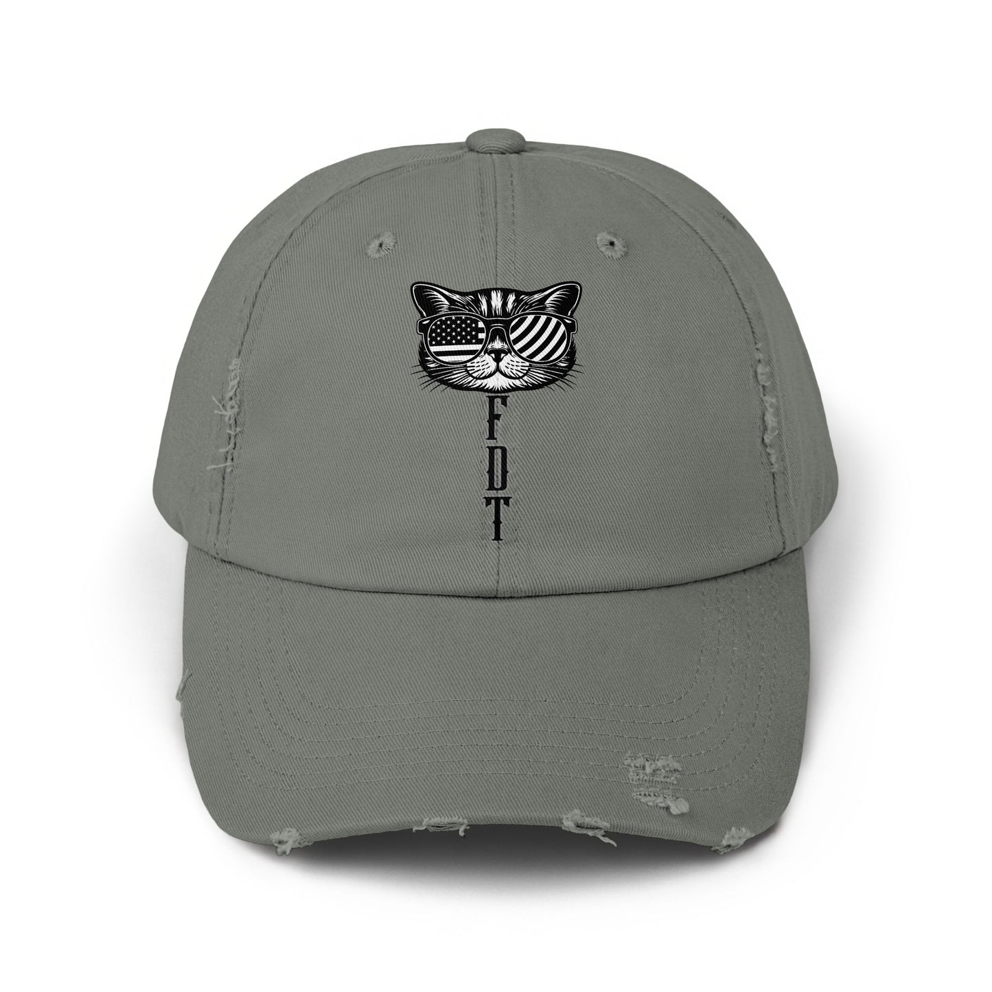 Stylish Grey Cap with Cool Graphic Cat Hat product