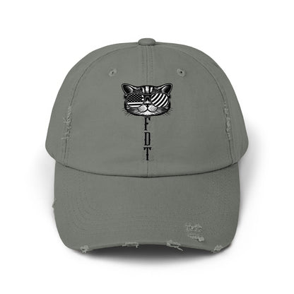 Stylish Grey Cap with Cool Graphic Cat Hat product