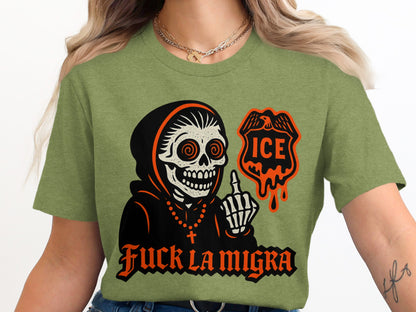 Fuck La Migra Skeleton Design ICE Solidarity product