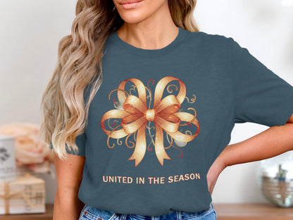 Festive Ribbon Graphic Tee United in the Season