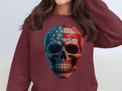 American Flag Skull Graphic Sweatshirt product type