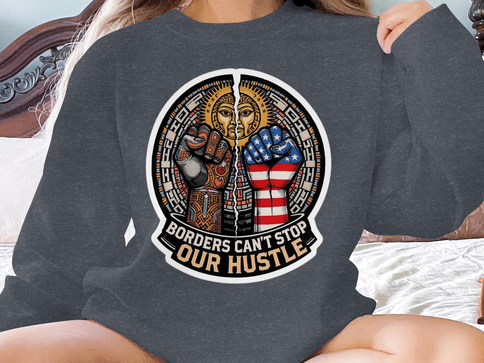 Borders Can't Stop Our Hustle Graphic Shirt product