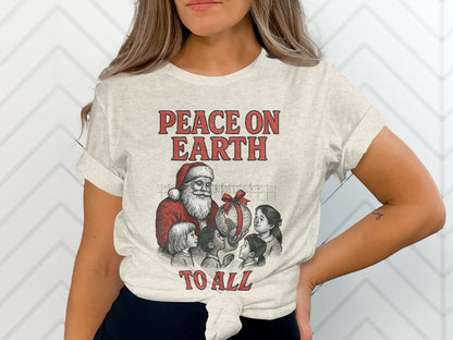 Peace On Earth To All Santa Claus Christmas Shirt