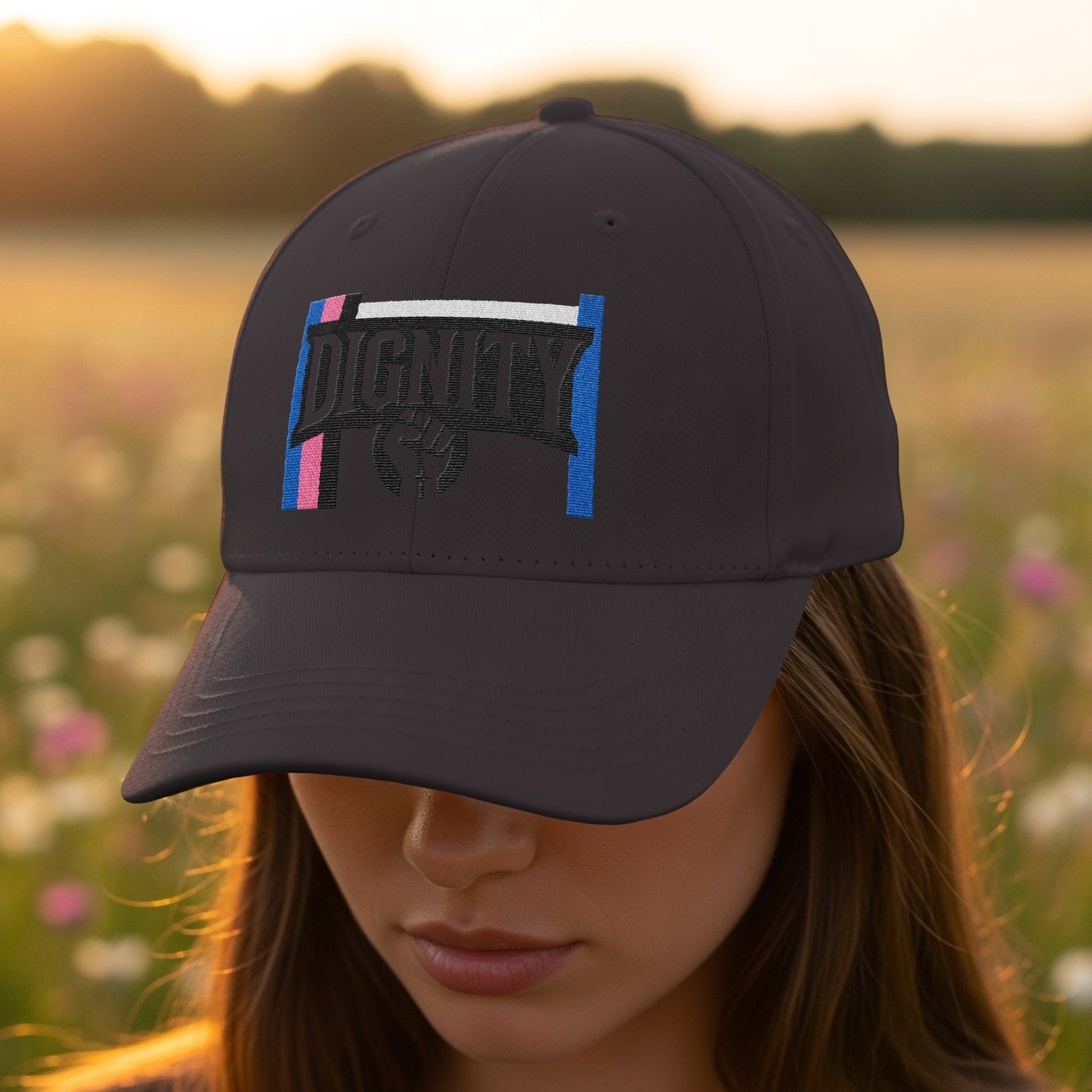 Dignity Embroidered Black Cap Stylish Hat for Casual Product