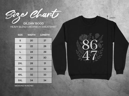 Vintage Floral 86 47 Graphic Black Sweatshirt product type