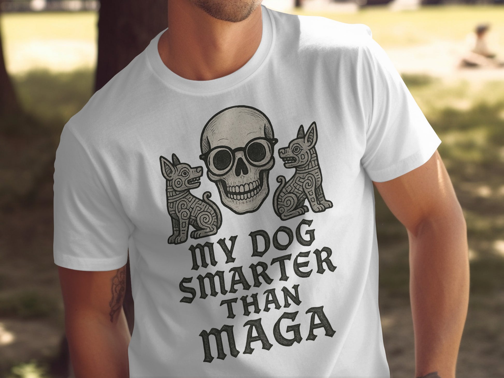 My Dog Smarter Than MAGA Skull Cats T-shirt
