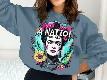 Artistic Sweatshirt A Nation For All Design