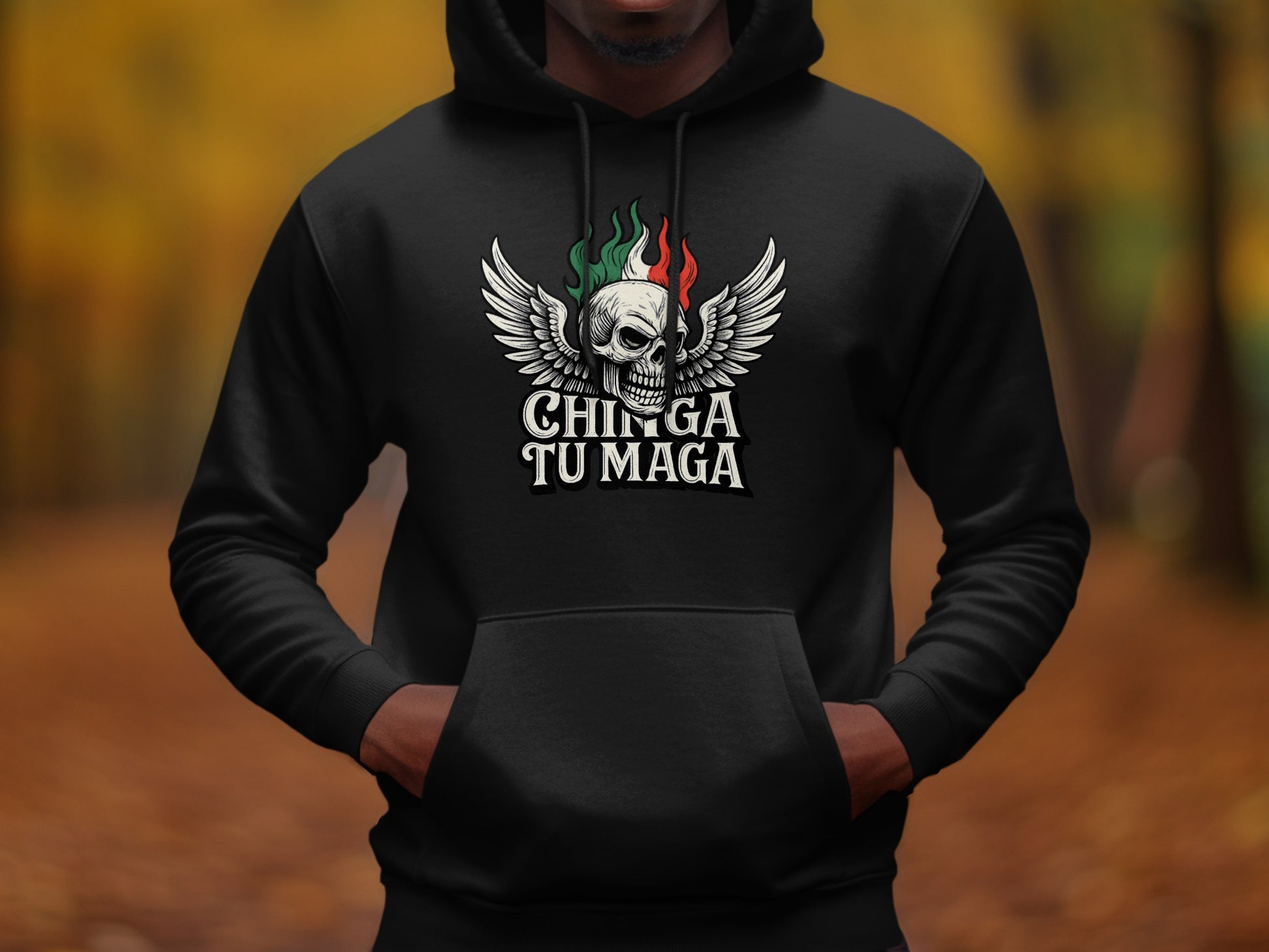 Bold Skull Design Chin Ga Tu Maga Hoodie product