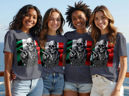 Mexican Flag Skull Design Printed T-shirt product