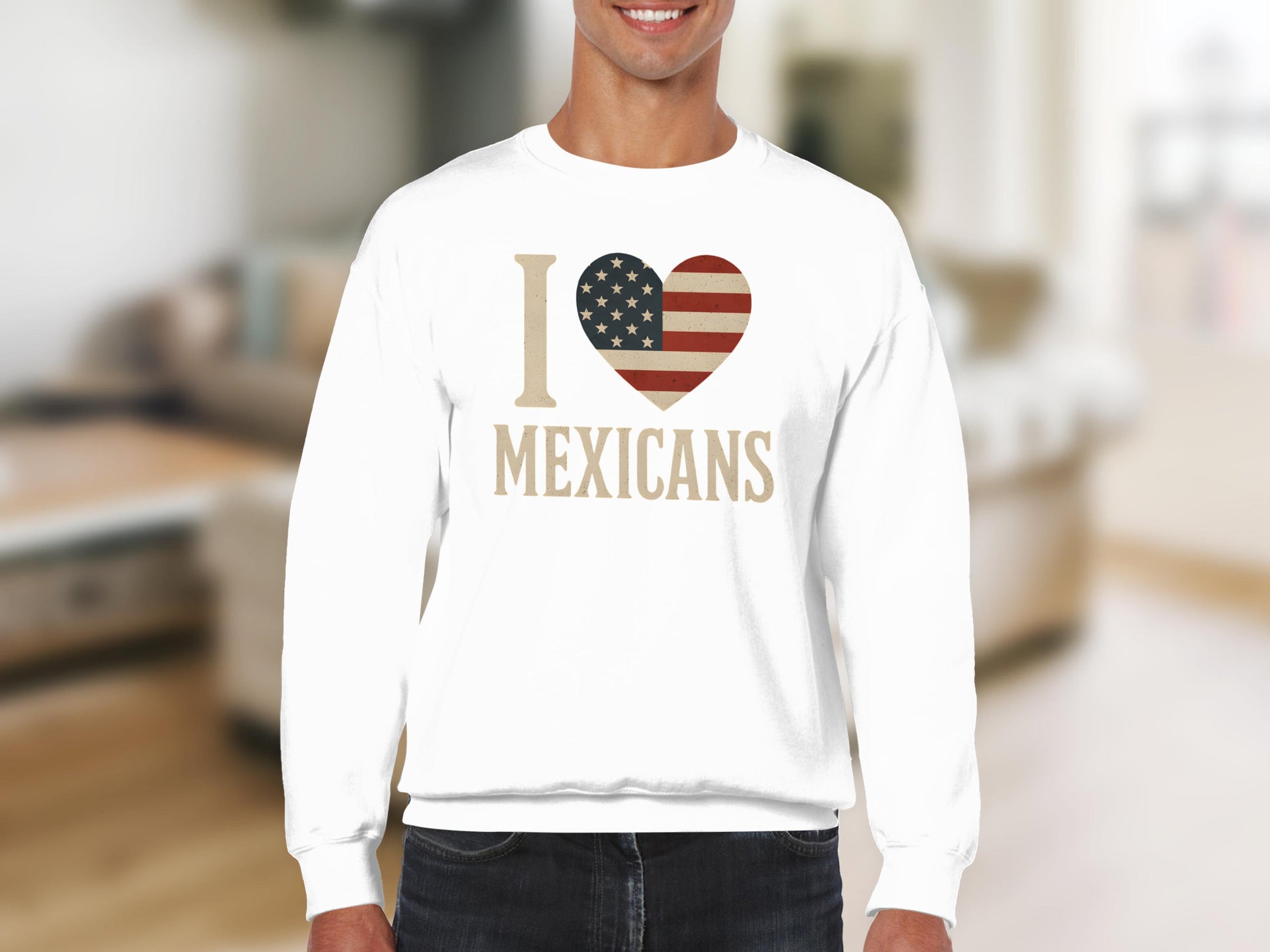 I Love Mexicans American Flag Heart Sweatshirt product type