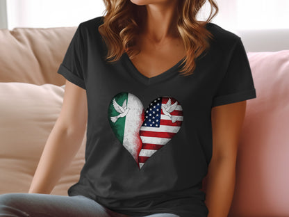 Heart Shaped Flag Design Women's T-Shirt product type