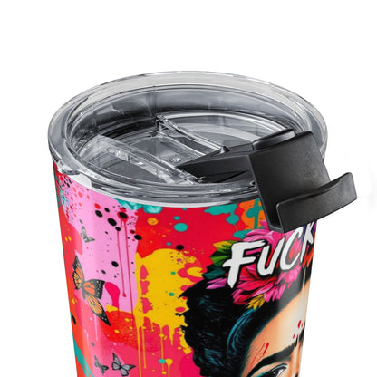 Vibrant Artistic Tumbler with Flip Top Lid Design