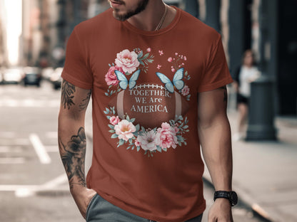 Together We Are America Floral Football Shirt