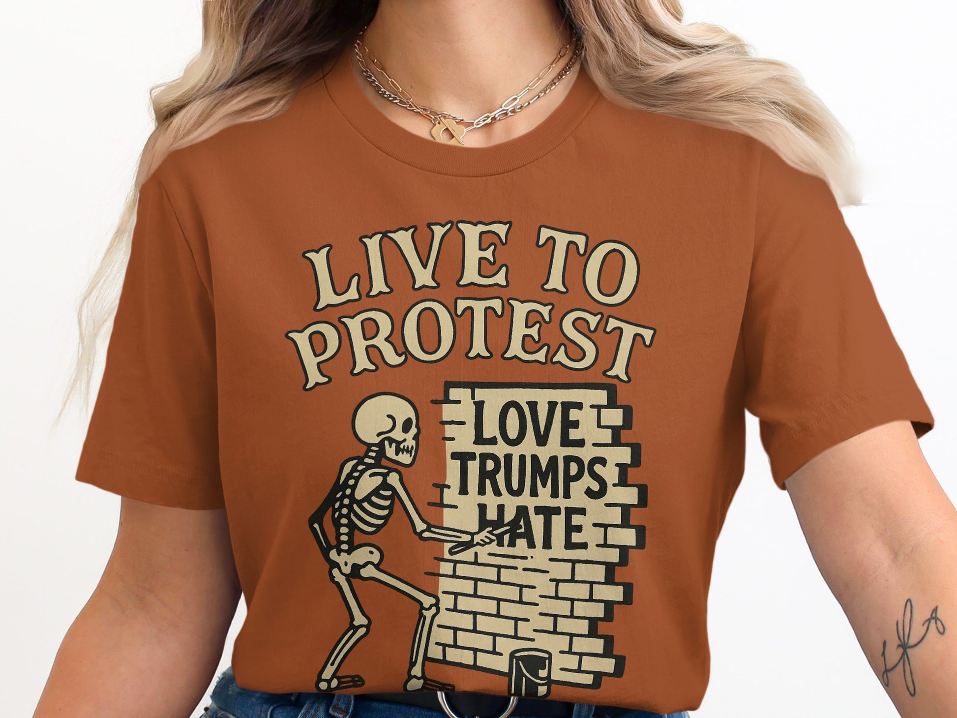 Live to Protest Love Trumps Hate Graphic T-Shirt product