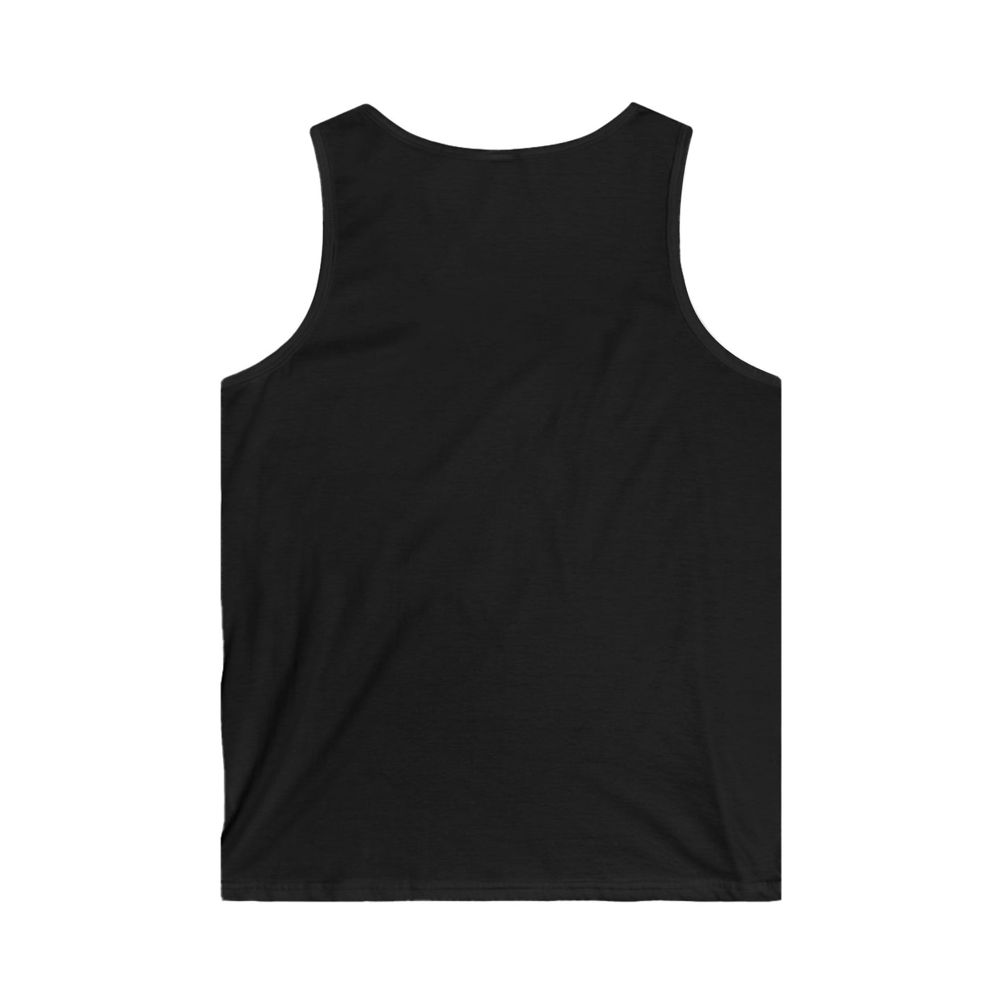Black plain sleeveless tank top, back view