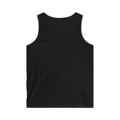 Black plain sleeveless tank top, back view