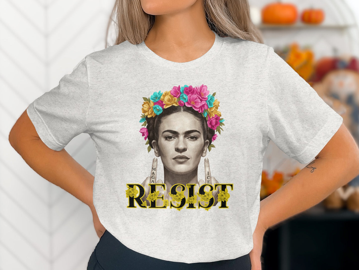 Resist Graphic Floral Women's T-Shirt