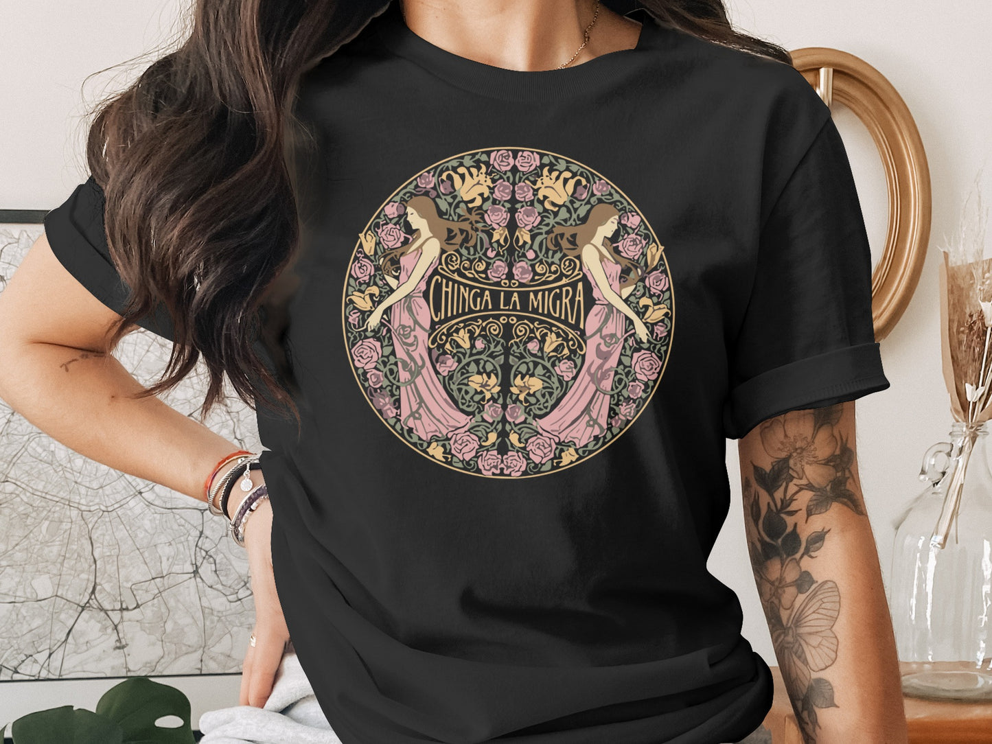 Chinga La Migra Graphic Design Casual Wearable Art