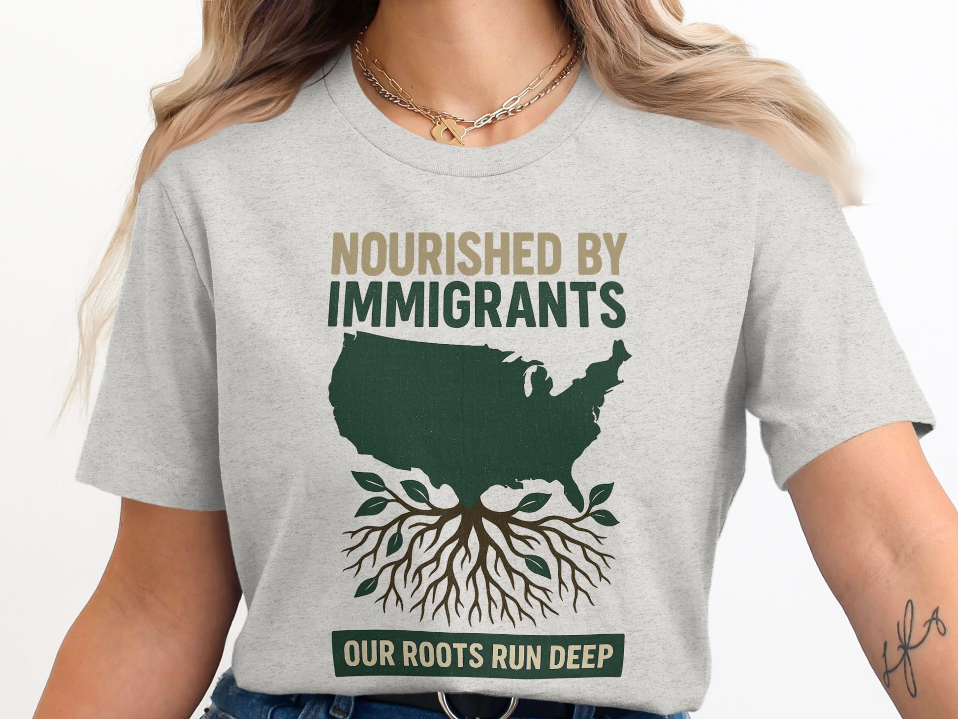 Nourished By Immigrants Our Roots Run Deep Shirt product