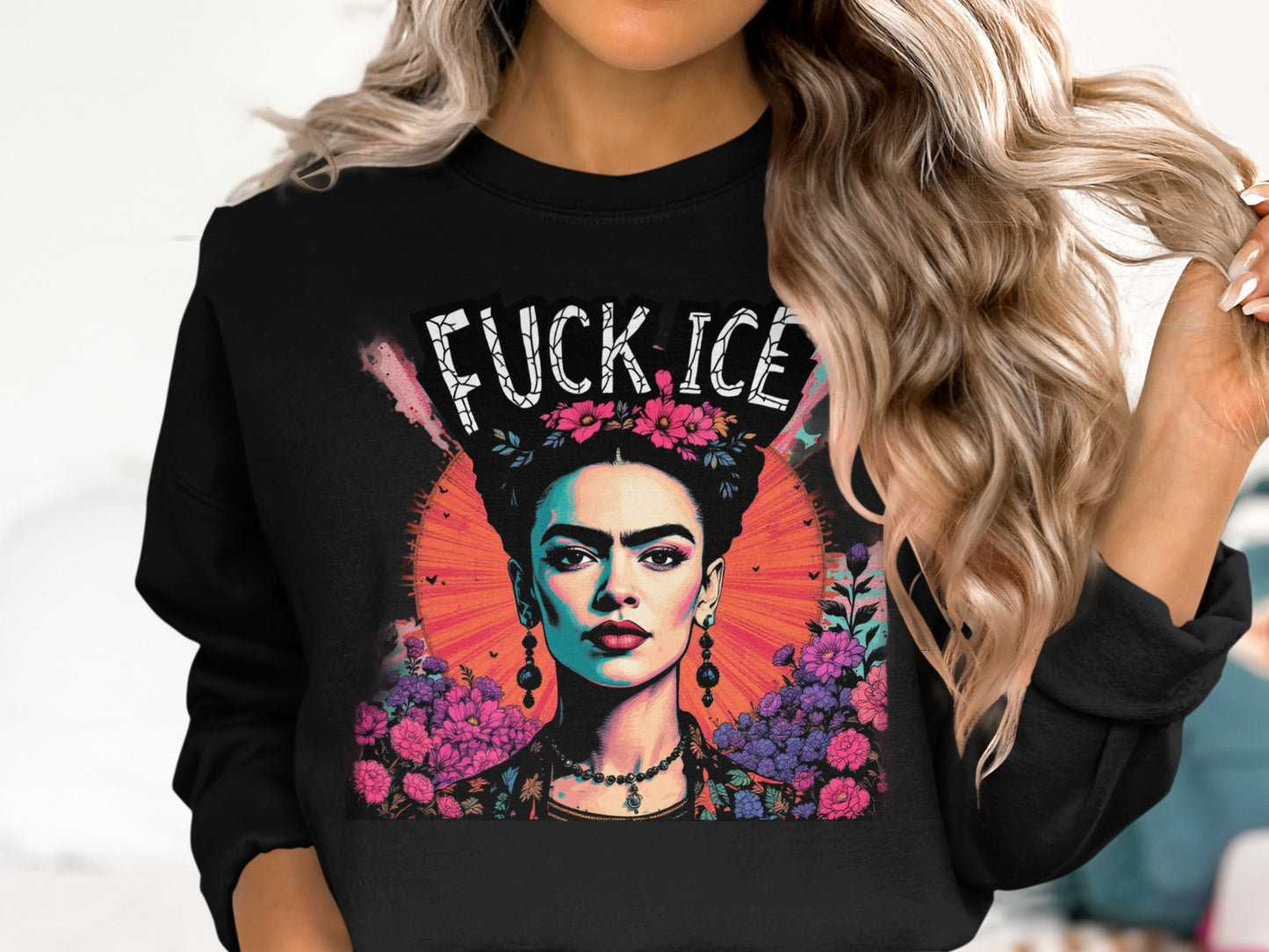 Frida Kahlo Fuck Ice Graphic Sweatshirt Product