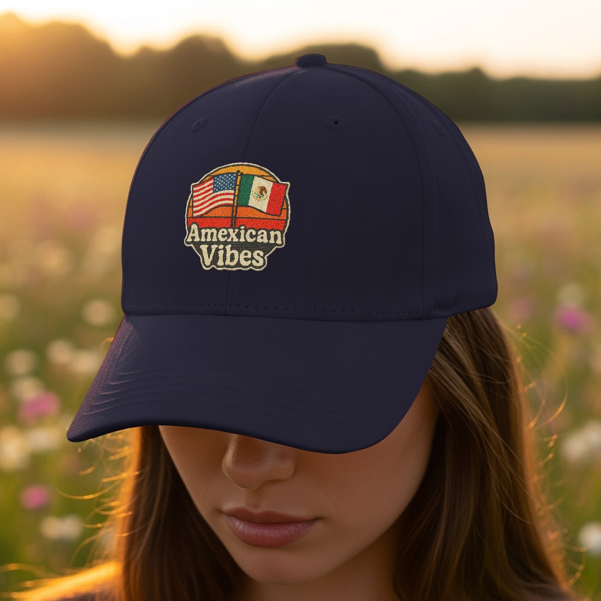 American Vibes Flag Embroidered Baseball Cap product