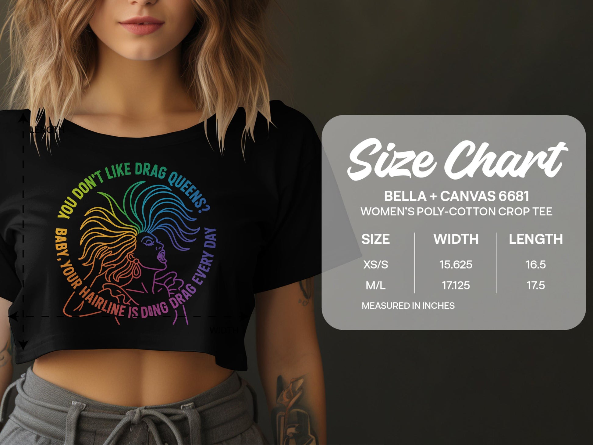 You Don't Like Drag Queens Hairline Crop Tee product