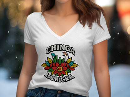 Chinga La Migra Creative Graphic Design T-Shirt product type