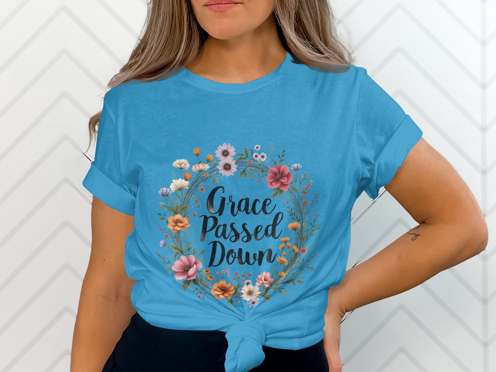 Grace Passed Down Floral Design T Shirt product type