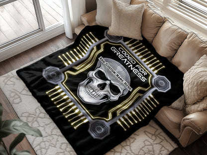Coded For Greatness Skull Graphic Blanket product