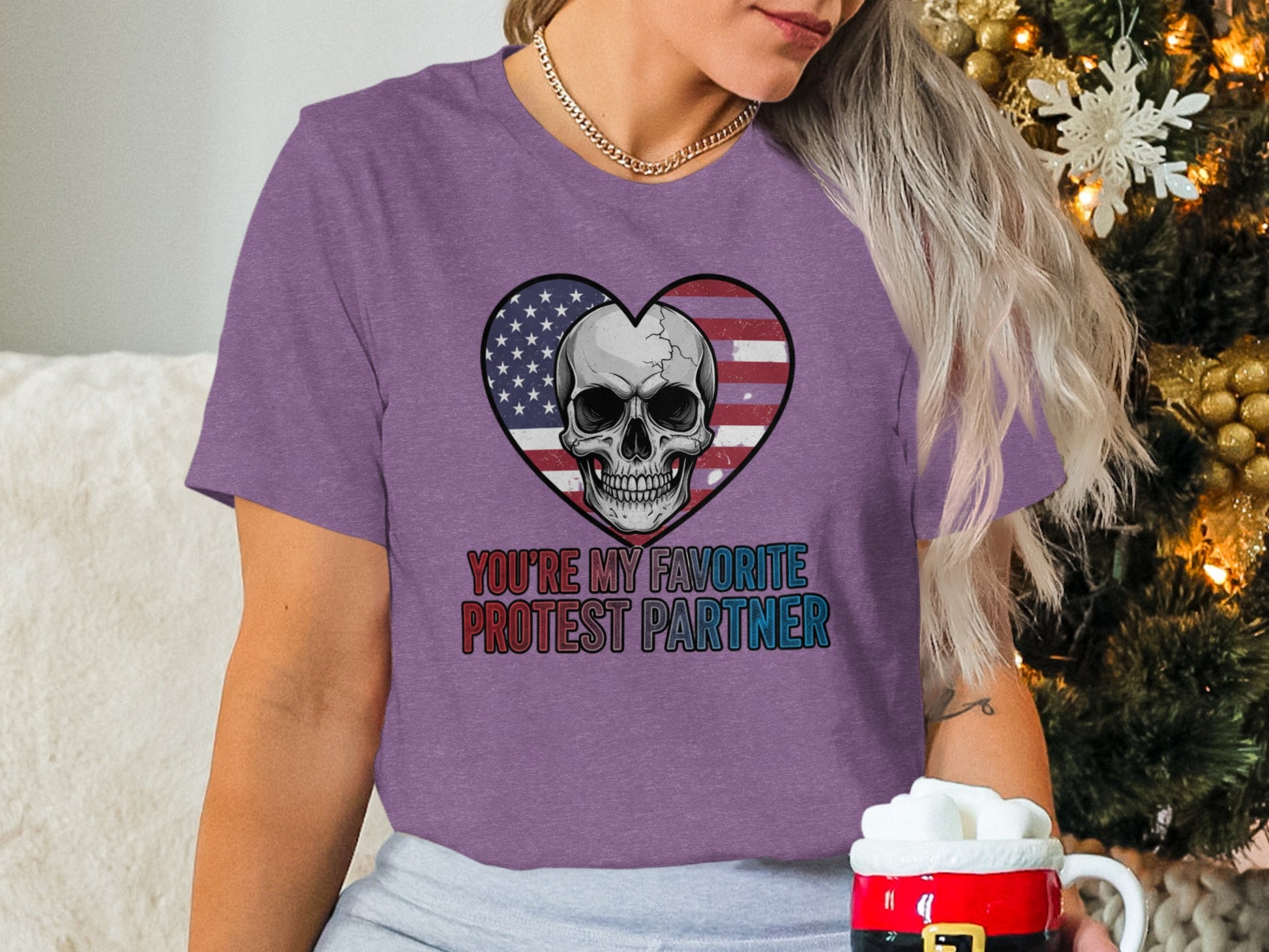You're My Favorite Protest Partner Skull Heart Shirt