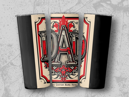 Custom Name Dad Maple Leaf Floral Tumbler product