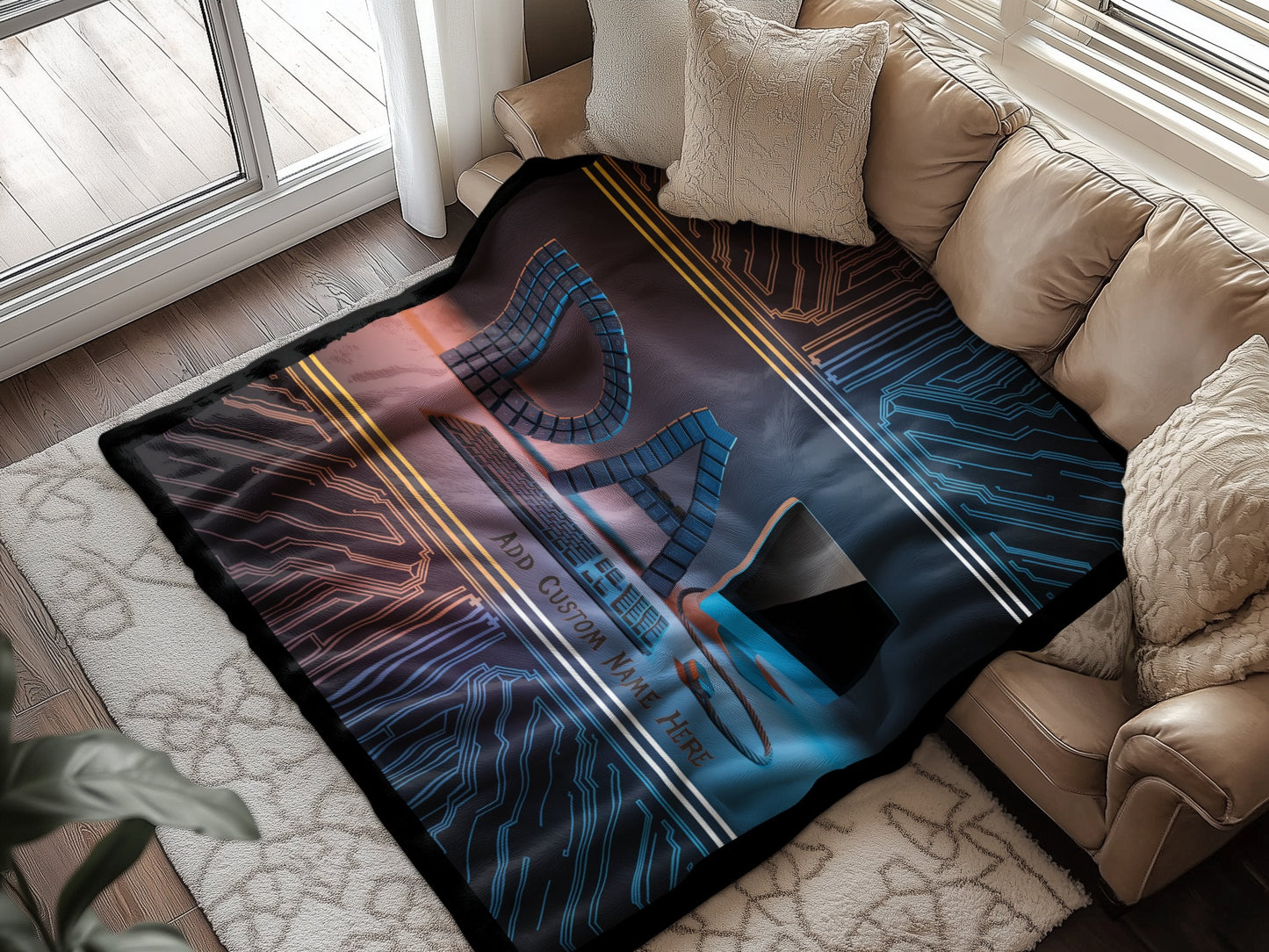 Futuristic Circuit Design Fleece Blanket product