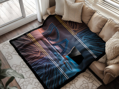 Futuristic Circuit Design Fleece Blanket product