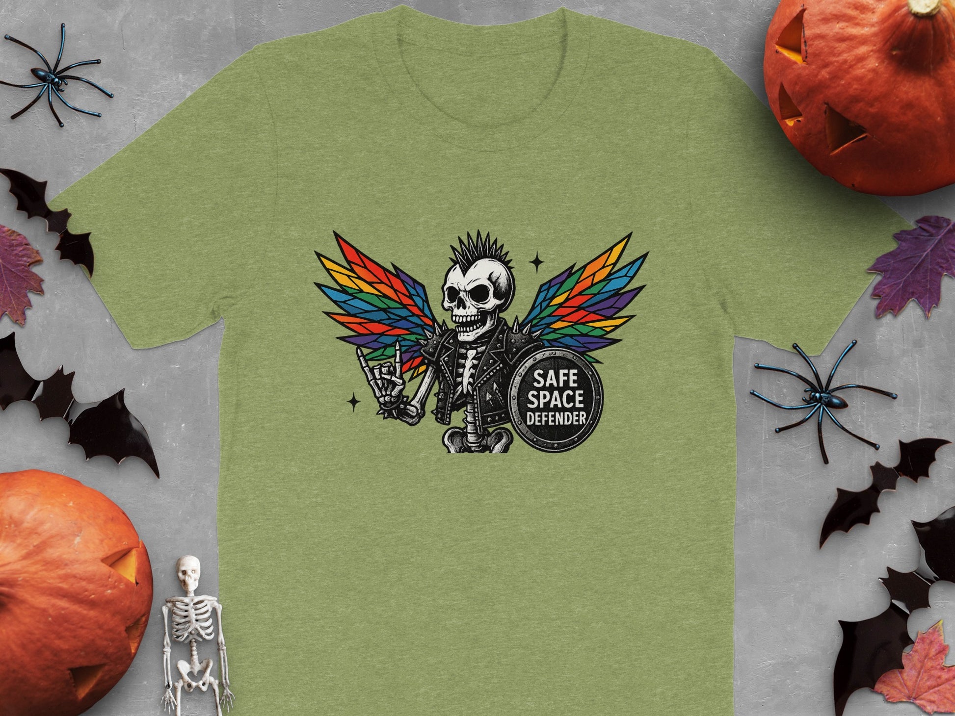 Safe Space Defender Tshirt with Skeleton Wings product type