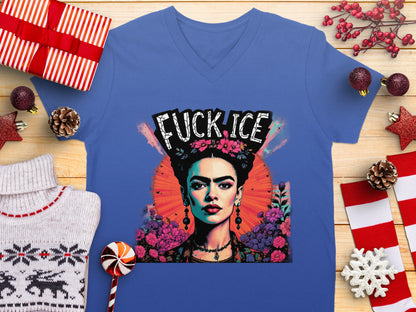 Fuck Ice Graphic Tee With Floral Design