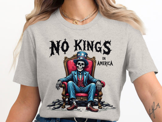 No Kings In America skeleton graphic design product
