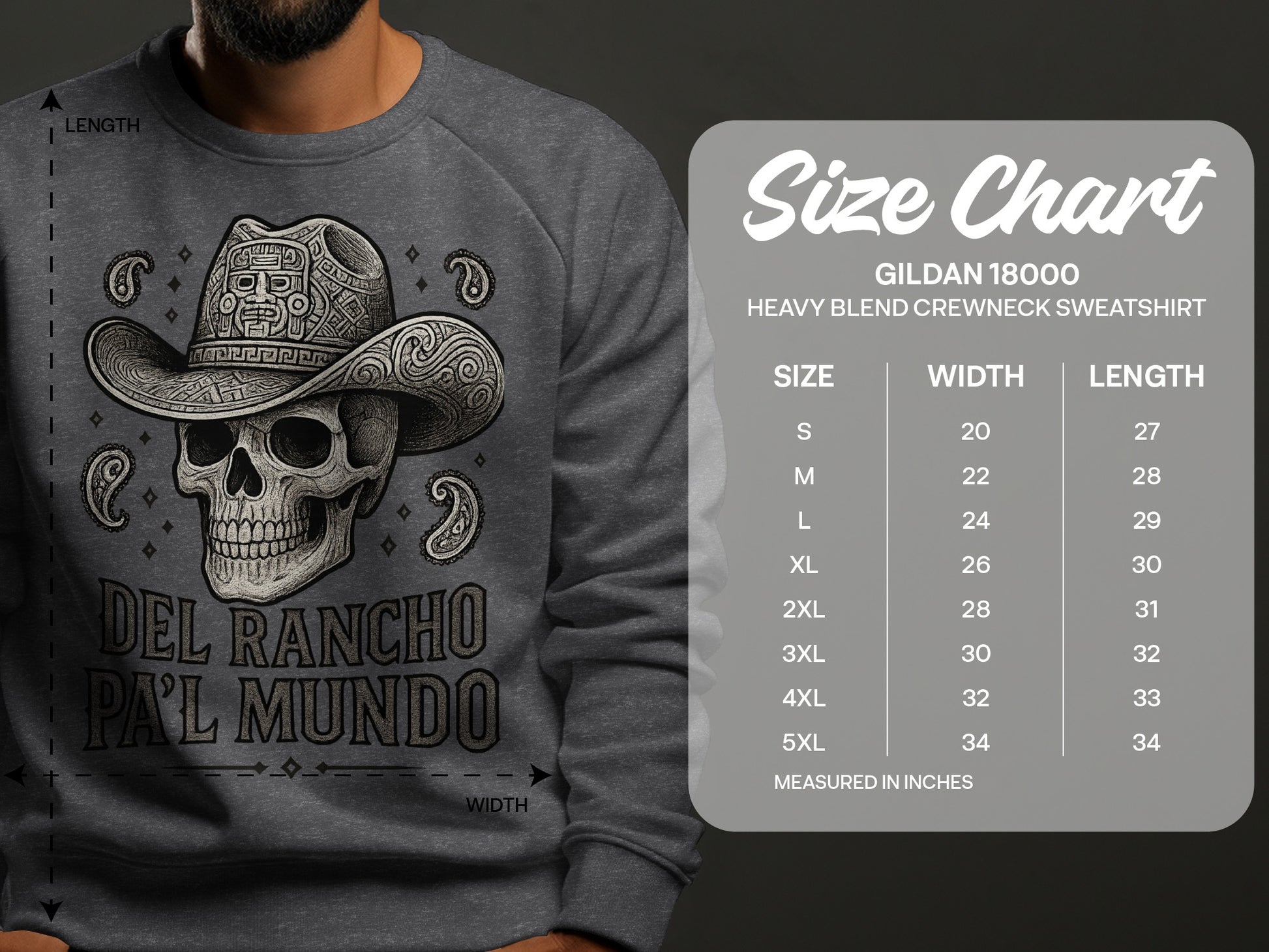 Del Rancho Pa'l Mundo Gildan 18000 Sweatshirt